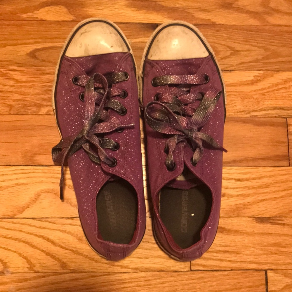 Purple sparkle converse